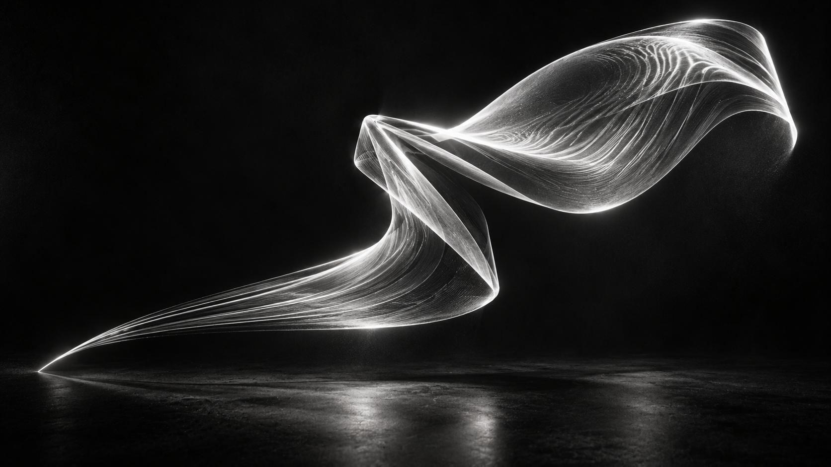 Illustrative interpretation of a receiver’s route as a sculpture of flowing silver light.